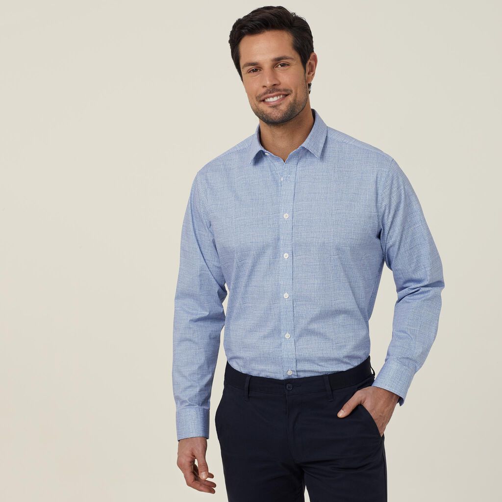 AVIGNON ABSTRACT PRINT STRETCH LONG SLEEVE SHIRT