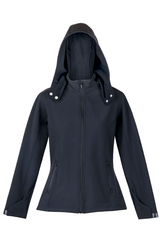 J483LD-Ladies Soft Shell HOODED Jacket - TEMPEST Range