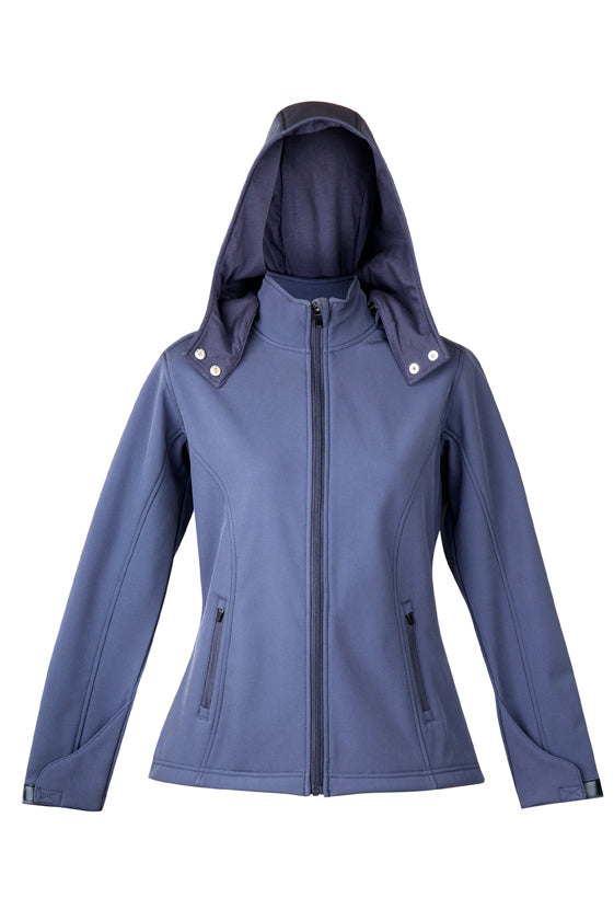 J483LD-Ladies Soft Shell HOODED Jacket - TEMPEST Range
