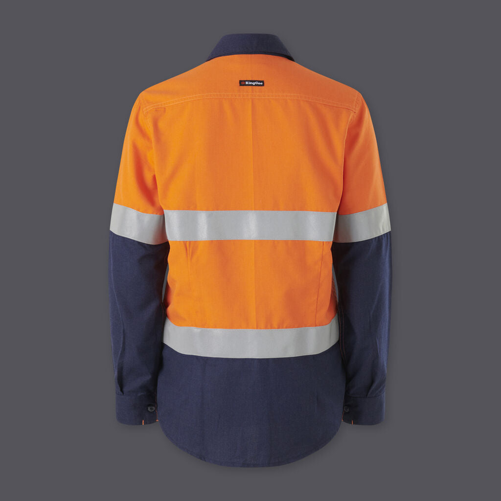K84002-Women's Shieldtec Lenzing FR Hi-Vis Spliced LS Shirt T (New)