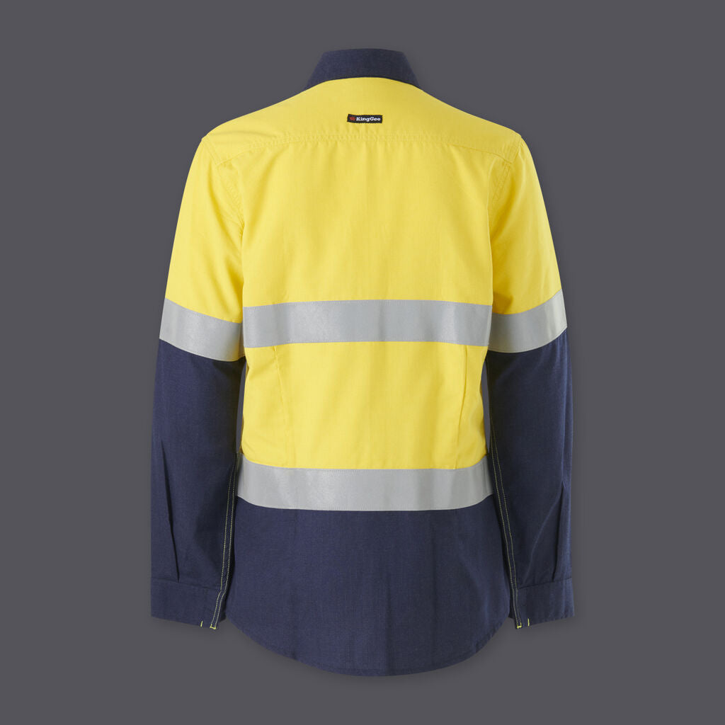 K84002-Women's Shieldtec Lenzing FR Hi-Vis Spliced LS Shirt T (New)