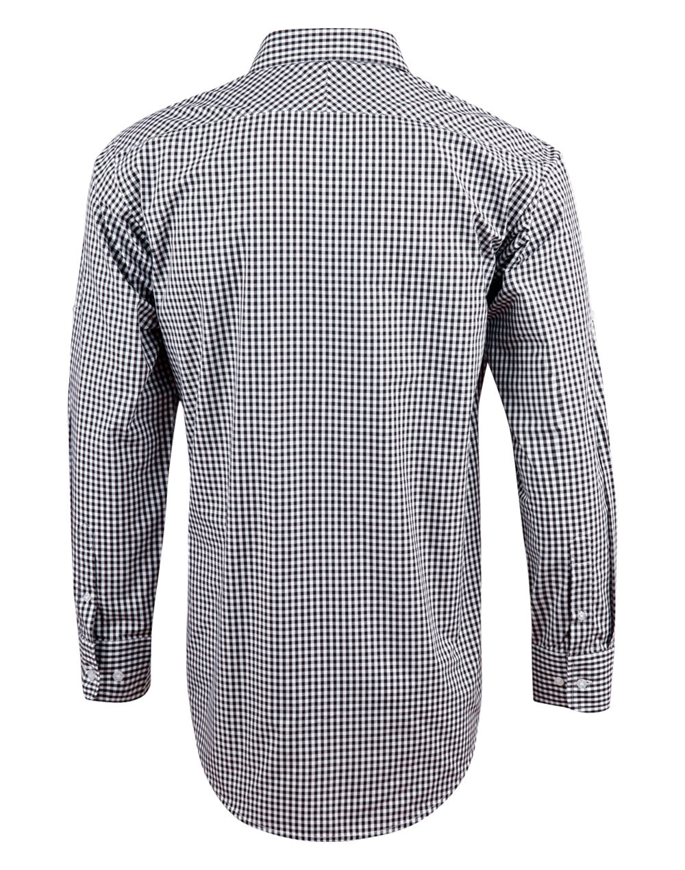 M7300L Men's Gingham Check Long Sleeve Shirt with Roll-up Tab Sleeve