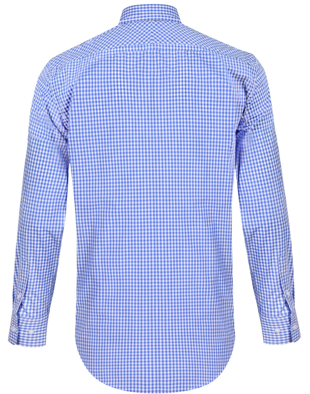 M7300L Men's Gingham Check Long Sleeve Shirt with Roll-up Tab Sleeve