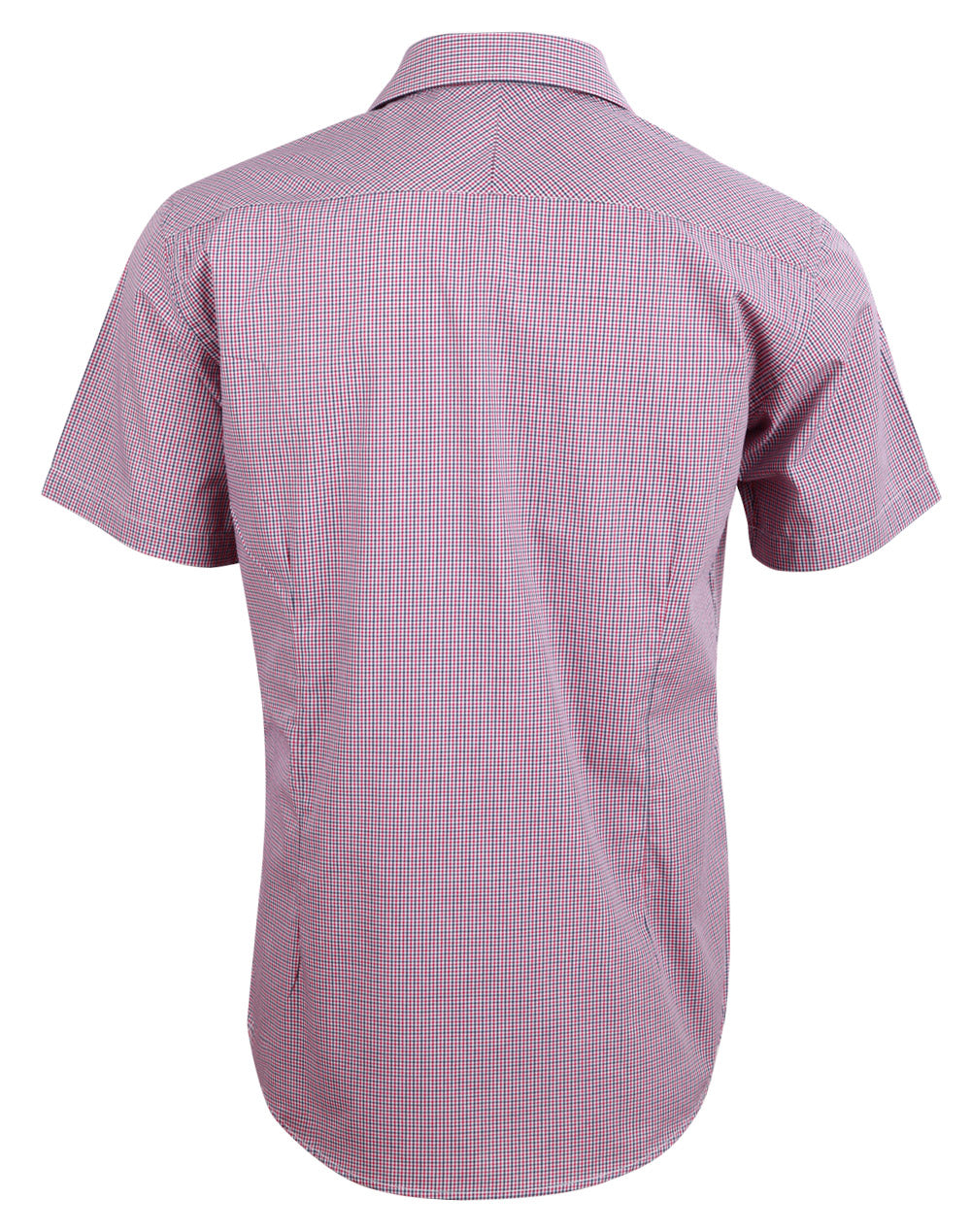 M7340S Men's Two Tone Mini Gingham Short Sleeve Shirt