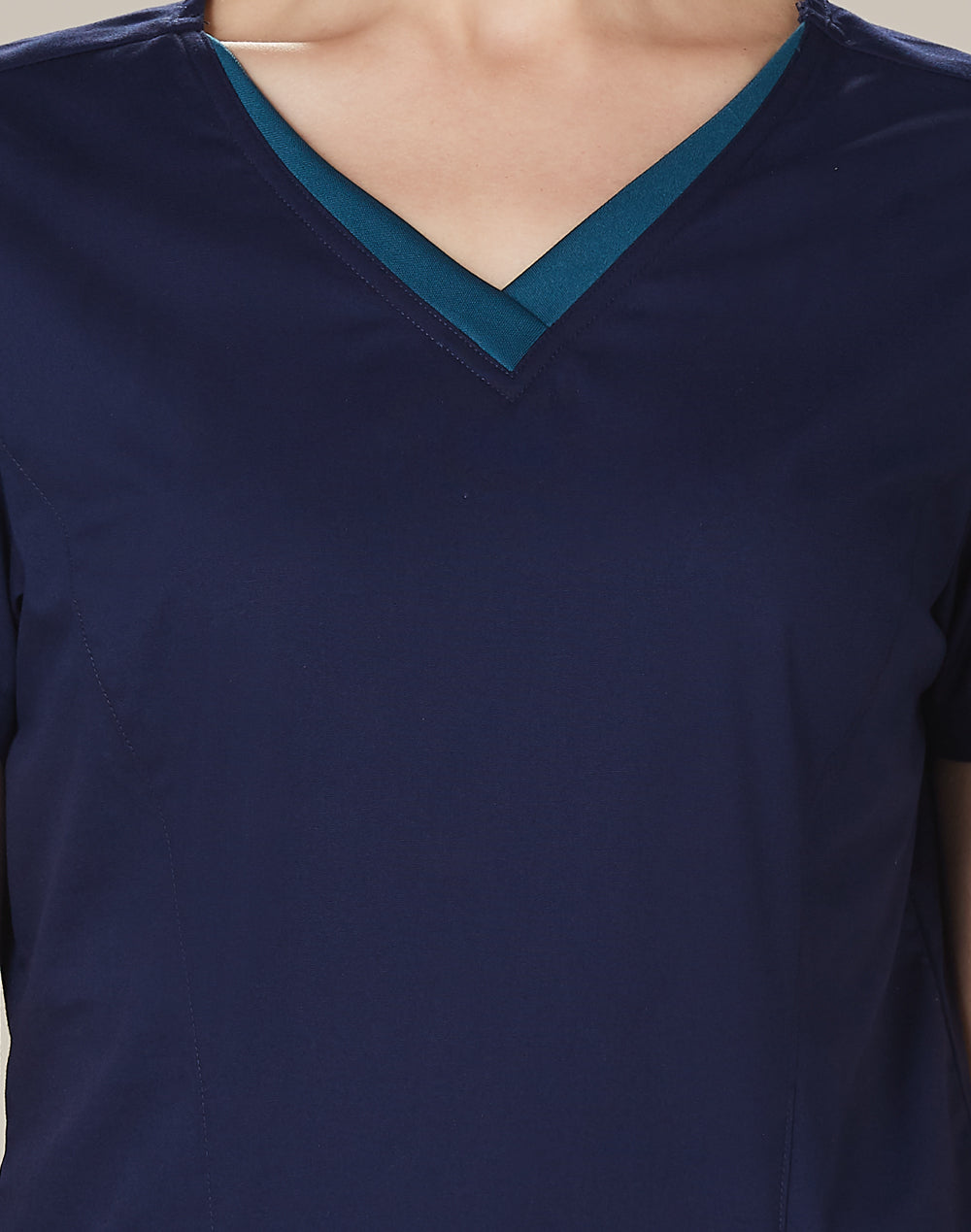 M7660 LADIES V-NECK CONTRAST TRIM SCRUB TOP