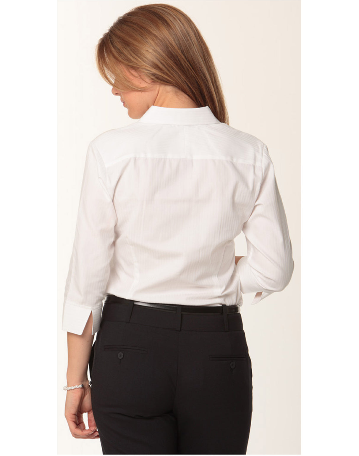 M8113 Women's Mini Herringbone 3/4 Sleeve Shirt