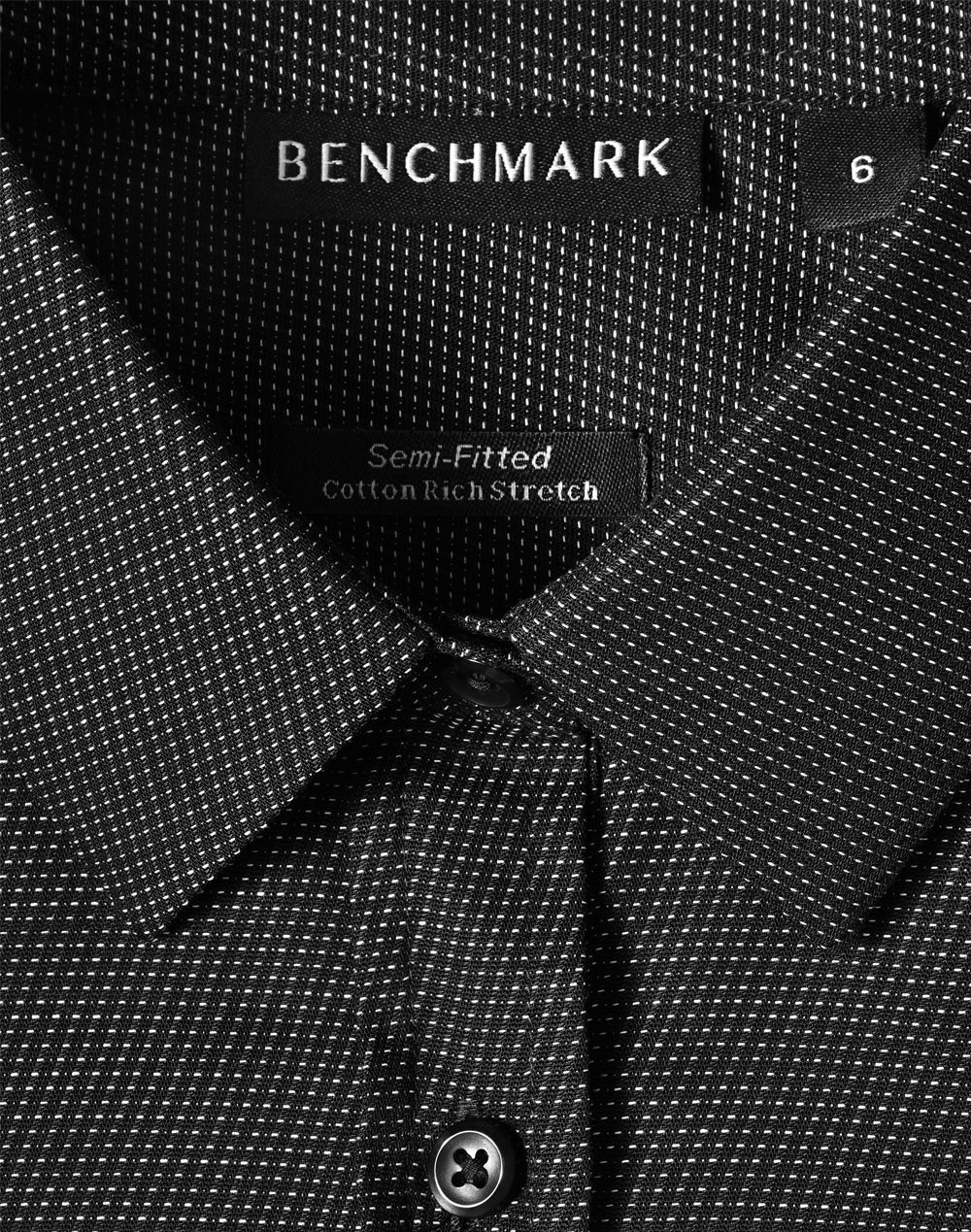 M8400L ASCOT LADIES LONG SLEEVE DOT JACQUARD STRETCH SHIRT