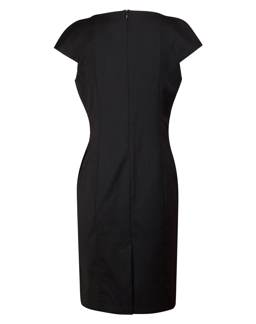 M9281 Ladies' Wool Blend Stretch Cap Sleeve Dress
