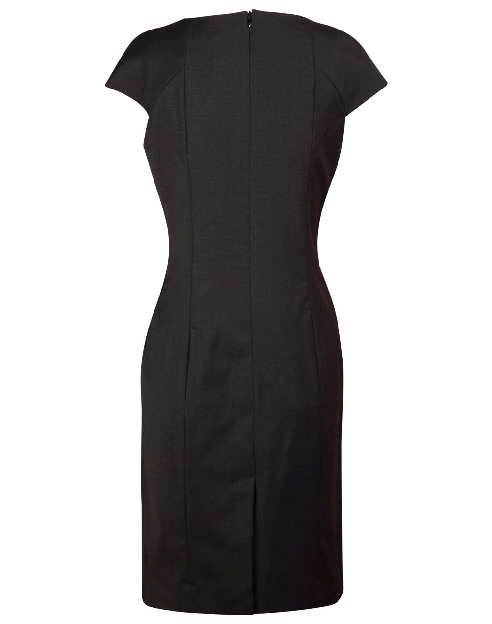 M9281 Ladies' Wool Blend Stretch Cap Sleeve Dress