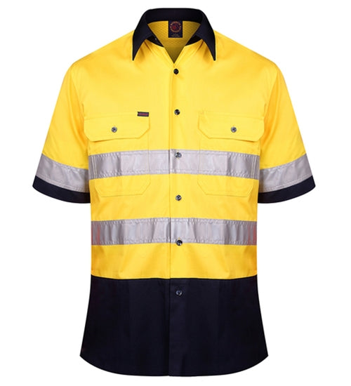 RM1050RS-2 Tone Open Front S/S Shirt with 3M 8910 Reflective Tape