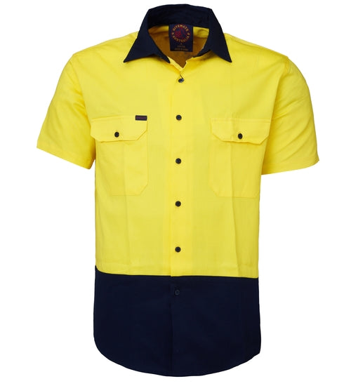 RM1050S-2 Tone Open Front S/S Shirt