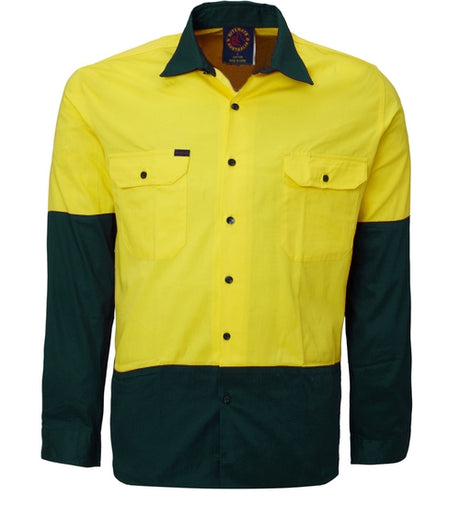 RM1050-2 Tone Open Front L/S Shirt