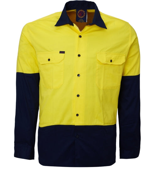 RM1050-2 Tone Open Front L/S Shirt