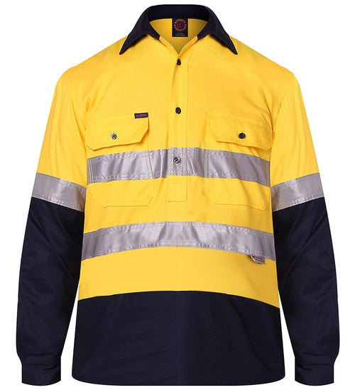 RM105CFR-2 Tone Closed Front L/S Shirt with 3M 8910 Reflective Tape