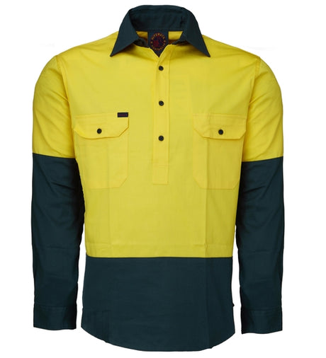 RM105CF -2 Tone Closed Front L/S Shirt