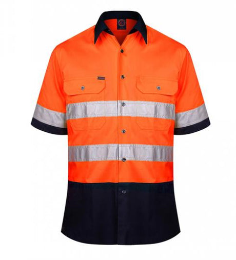RM107V2RS-2 Tone Vented Light Weight Open Front S/S Shirt with 3M 8910 Reflective Tape