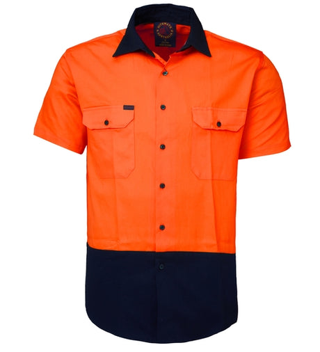RM107V2S-2 Tone Vented Light Weight Open Front S/S Shirt