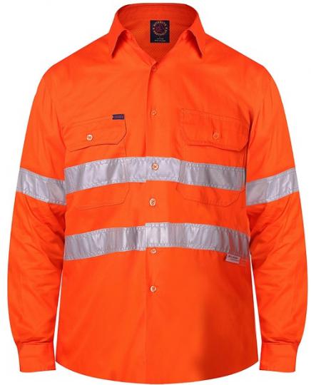 RM108V3R-Vented Light Weight Open Front L/S Shirt with 3M 8910 Tape