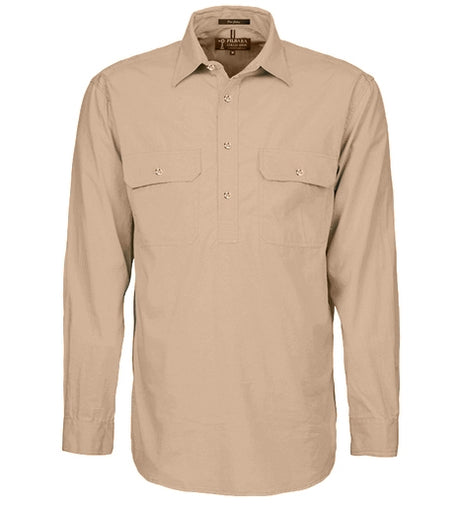 RM200CF-Men's Pilbara Shirt Closed Front L/S Shirts