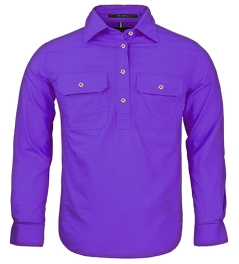 RM400CF-Children's Pilbara Closed Front L/S Shirts