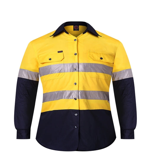 RM4050R-Children's 2 Tone Open Front L/S Shirt with 3M 8910 Reflective Tape