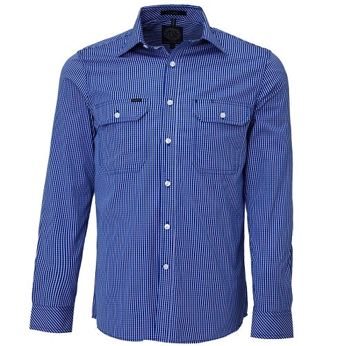 RMPC009-Men's Front Flap Dual Pocket, Classic Fit, L/S Shirt CHECK