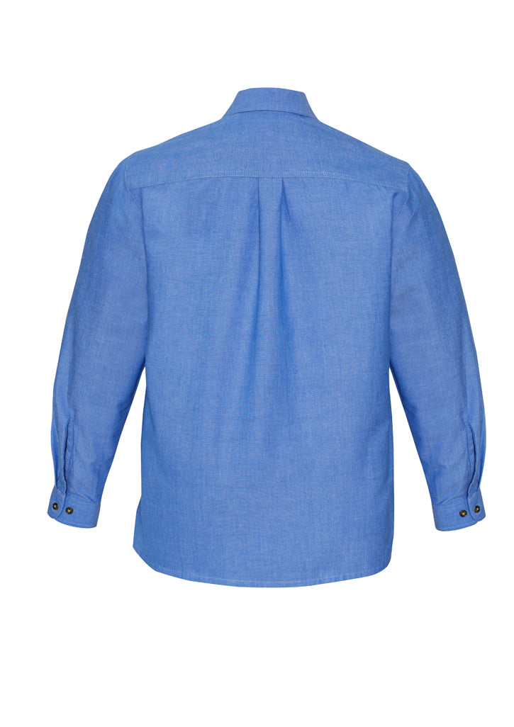SH112-Mens Wrinkle Free Chambray Long Sleeve Shirt