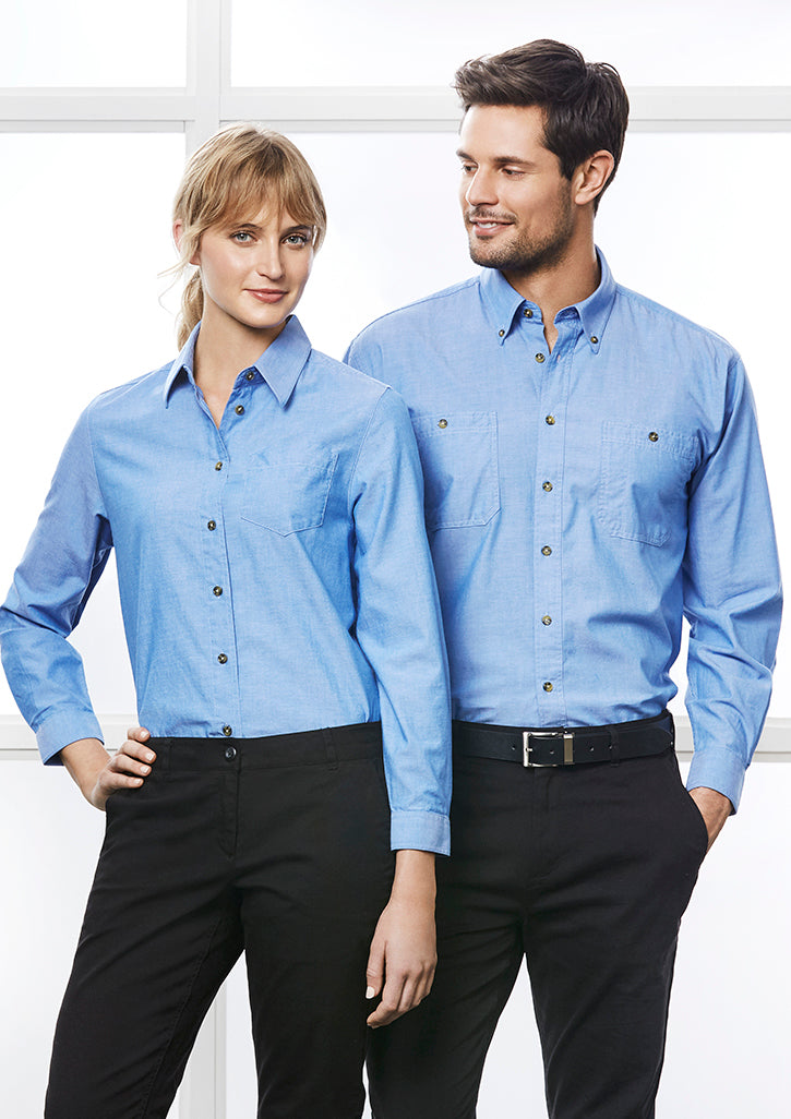 LB6201-Ladies Wrinkle Free Chambray Long Sleeve Shirt