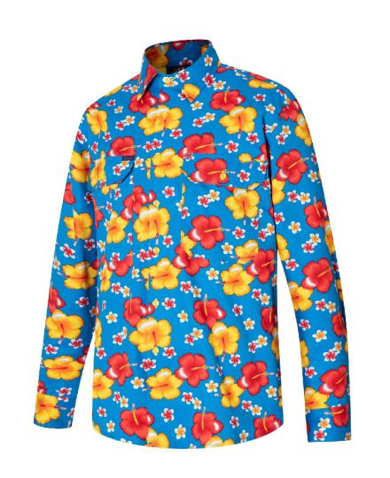 RMRU01-Patterned Vented Light Weight Open Front L/S Shirt