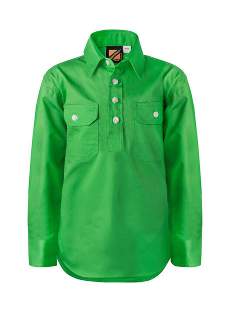 WSK131-Kids Half Placket Full Col Sht