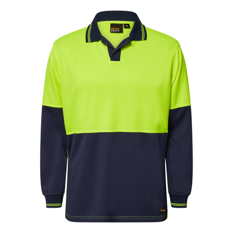WSP206-HI VI TWO TONE LS LAUNDRY POLO