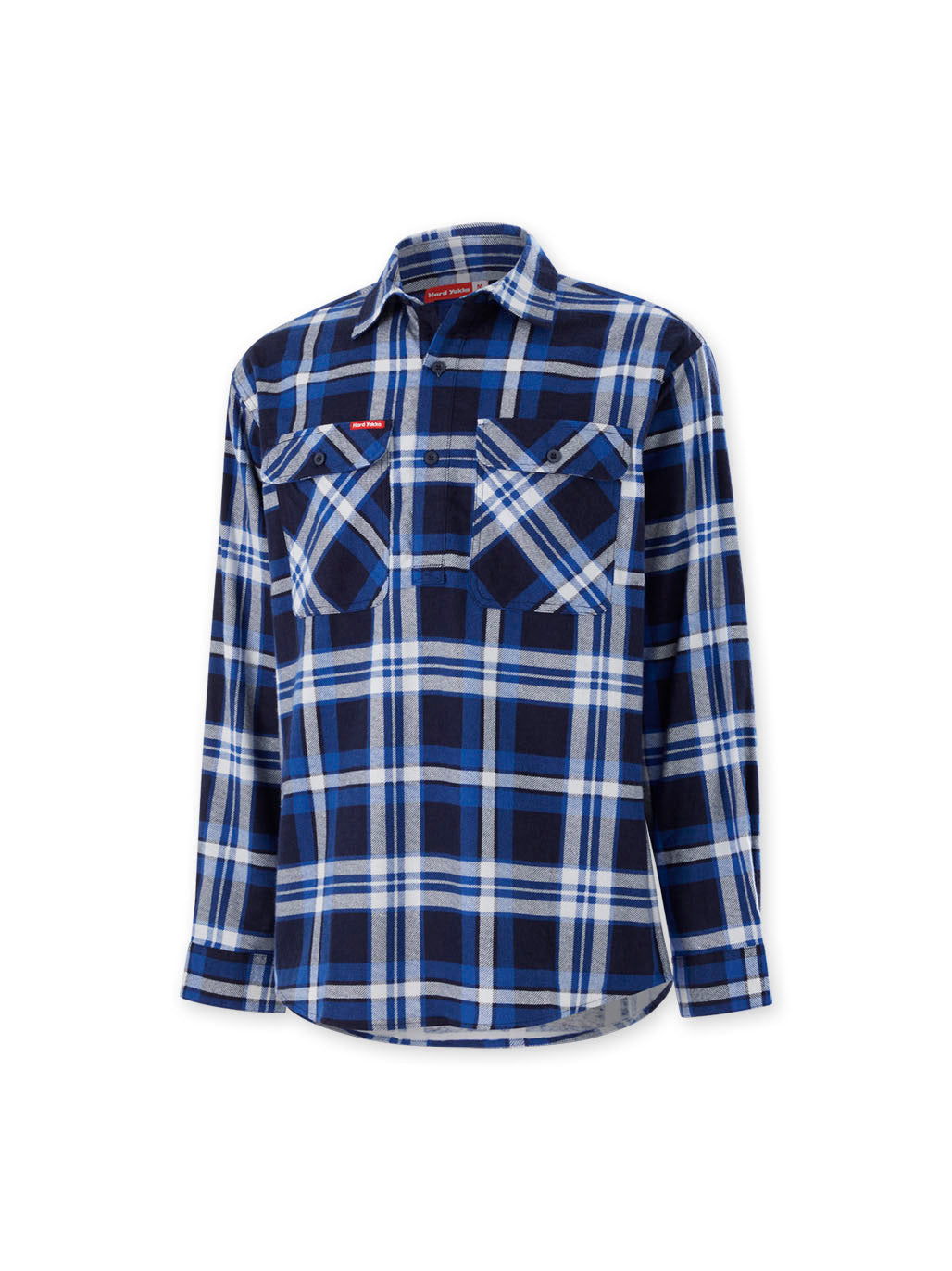 Y04006-Hard Yakka Core Mens Long Sleeve Closed Front Check Flannel Shirt