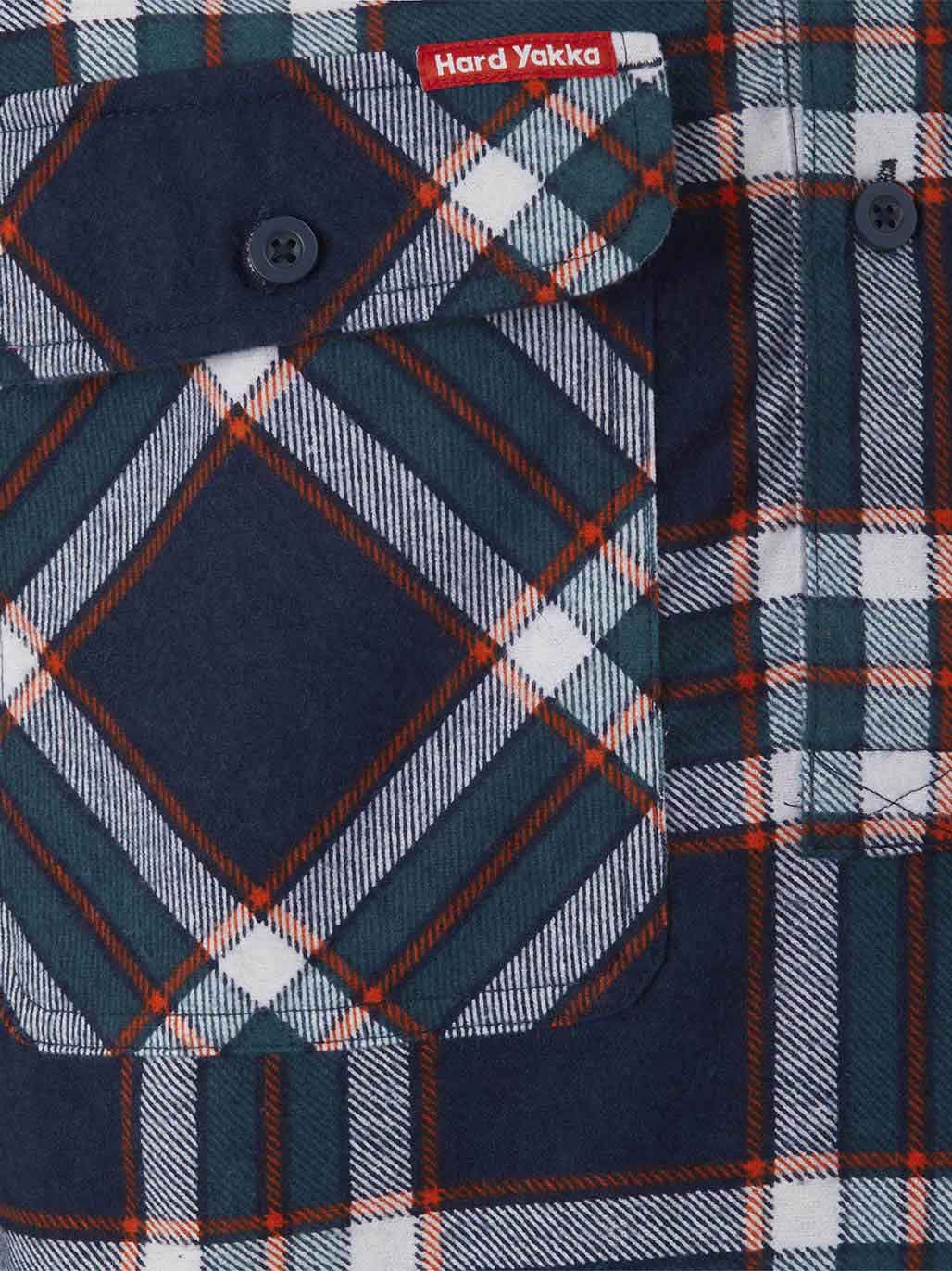 Y04006-Hard Yakka Core Mens Long Sleeve Closed Front Check Flannel Shirt