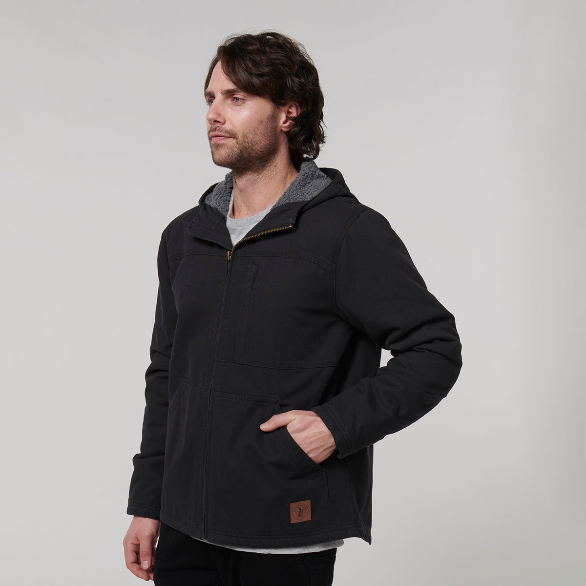 Y06744-Hard Yakka Mens Heritage Canvas Hood Jacket