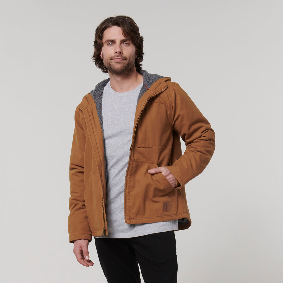Y06744-Hard Yakka Mens Heritage Canvas Hood Jacket
