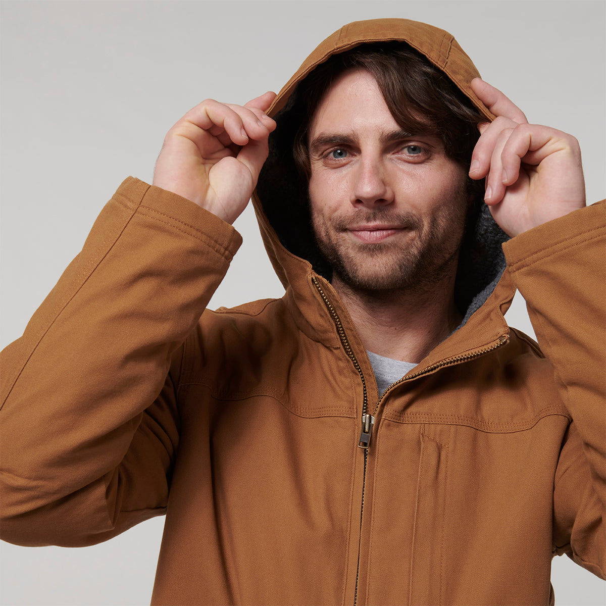 Y06744-Hard Yakka Mens Heritage Canvas Hood Jacket