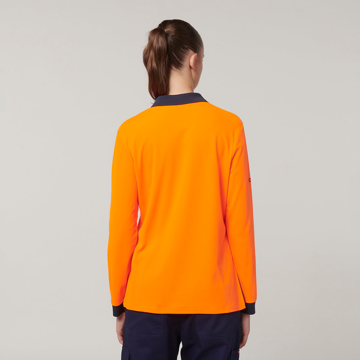 Y08603-Hard Yakka Womens Long Sleeve Hi Vis Taped Polo