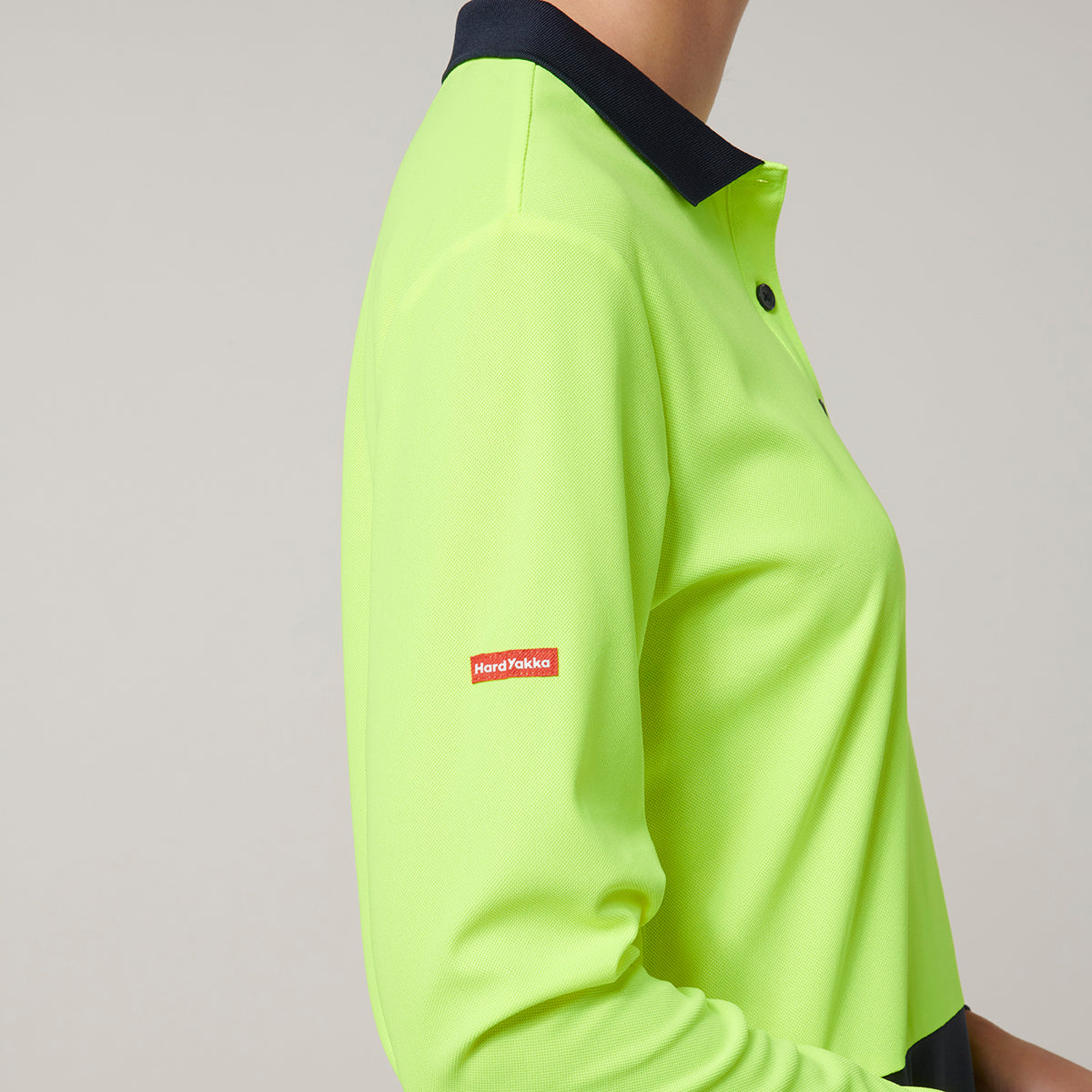 Y08603-Hard Yakka Womens Long Sleeve Hi Vis Taped Polo