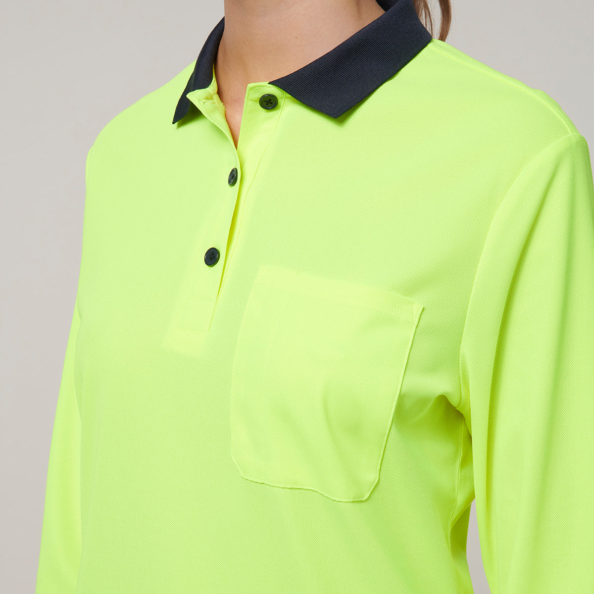 Y08603-Hard Yakka Womens Long Sleeve Hi Vis Taped Polo