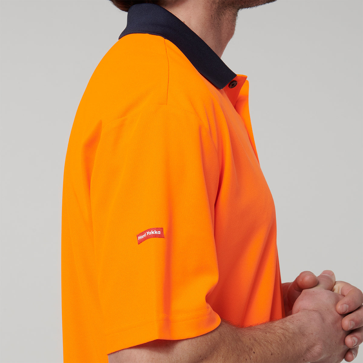 Y19616-Hard Yakka Mens Short Sleeve Hi Vis Polo