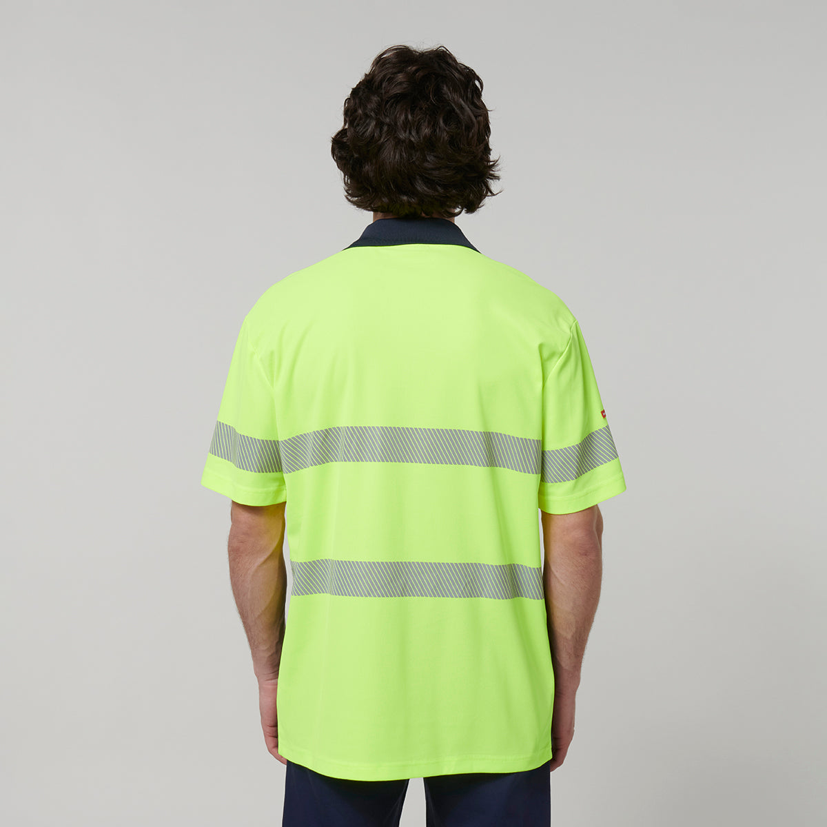 Y19618-Hard Yakka Mens Short Sleeve Hi Vis Taped Polo