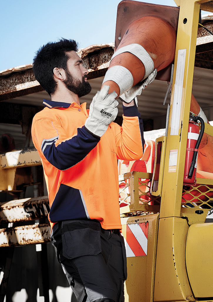 ZH238-Mens Hi Vis Squad Long Sleeve Polo