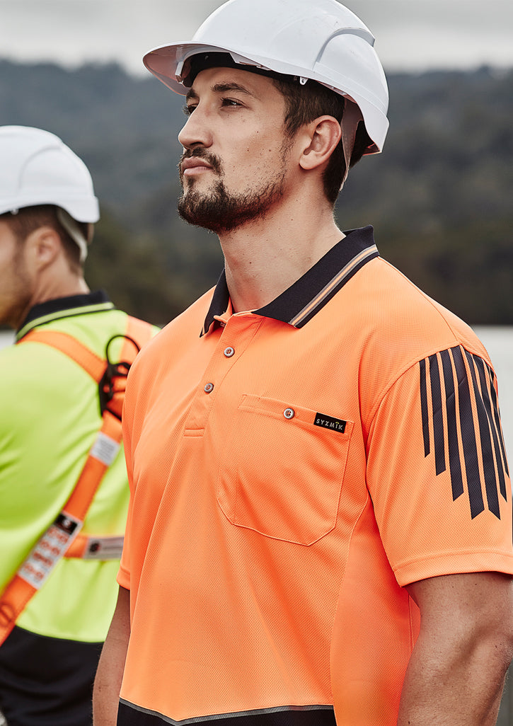 ZH315-Mens Hi Vis Flux Short Sleeve Polo