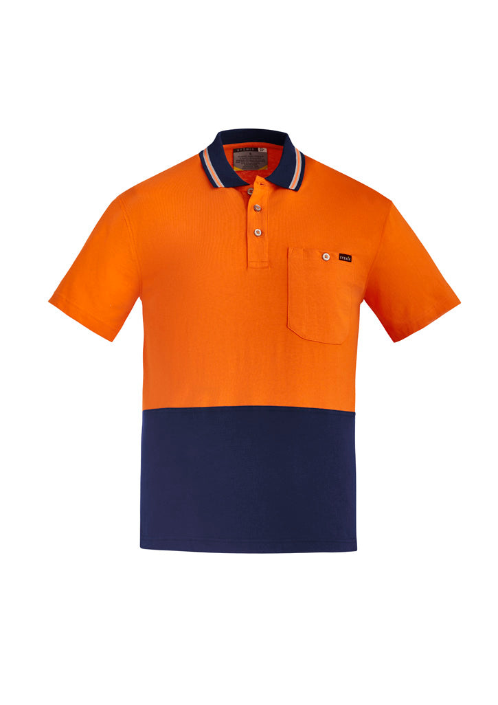 ZH435-Mens Hi Vis Cotton Short Sleeve Polo