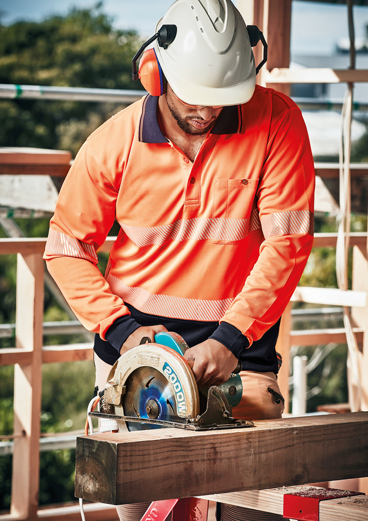 ZH530-Unisex Hi Vis Segmented Tape Long Sleeve Polo