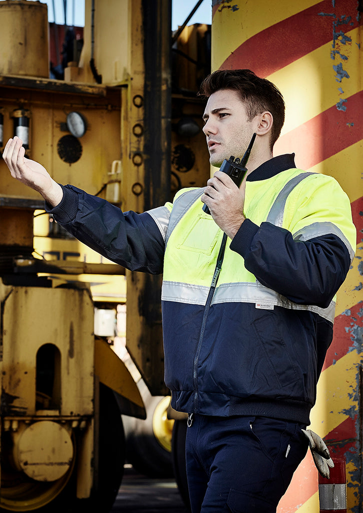 ZJ351-Mens HI Vis Quilted Flying Jacket