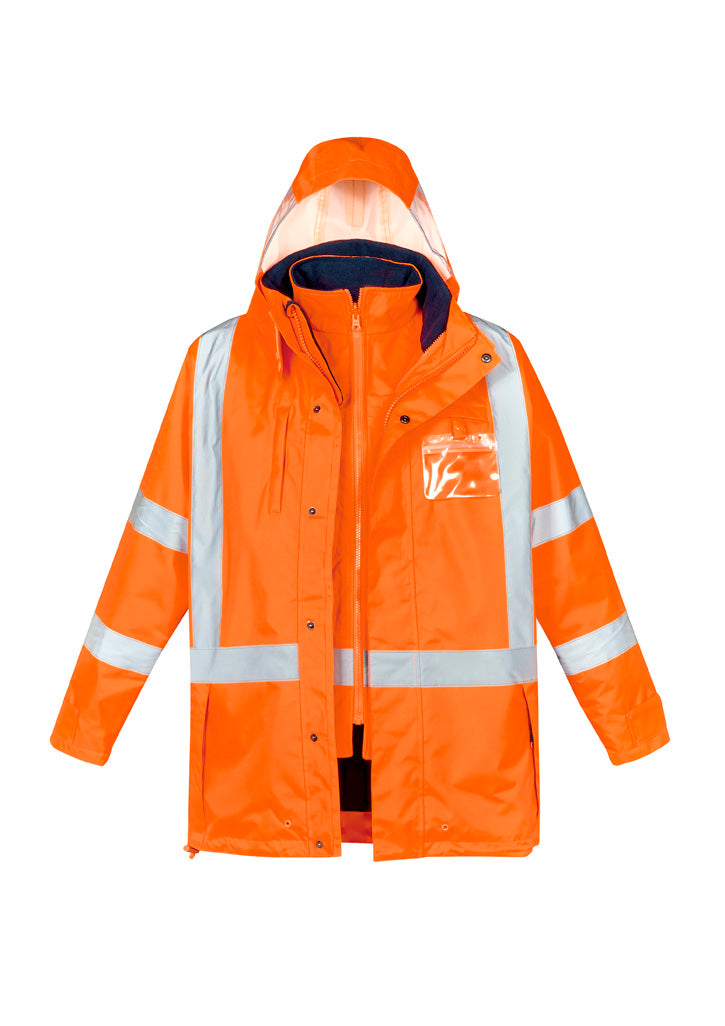 ZJ616-Mens Hi Vis X Back 4 In 1 Waterproof Jacket
