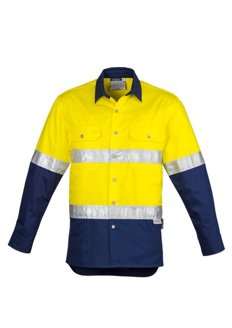 ZW123-Mens Industrial Long Sleeve Shirt - Hoop Taped