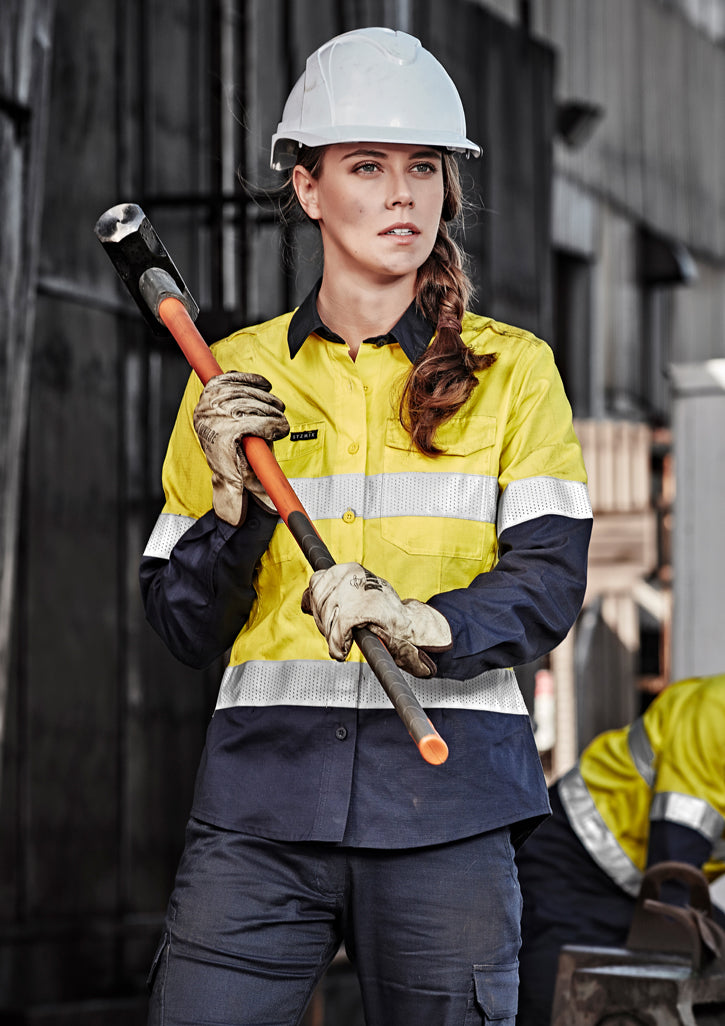 ZW720-Womens Rugged Cooling Hi Vis Taped Long Sleeve Shirt