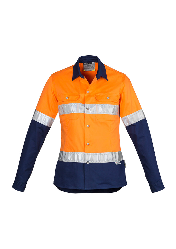 ZWL123-Womens Industrial Long Sleeve Shirt - Hoop Taped